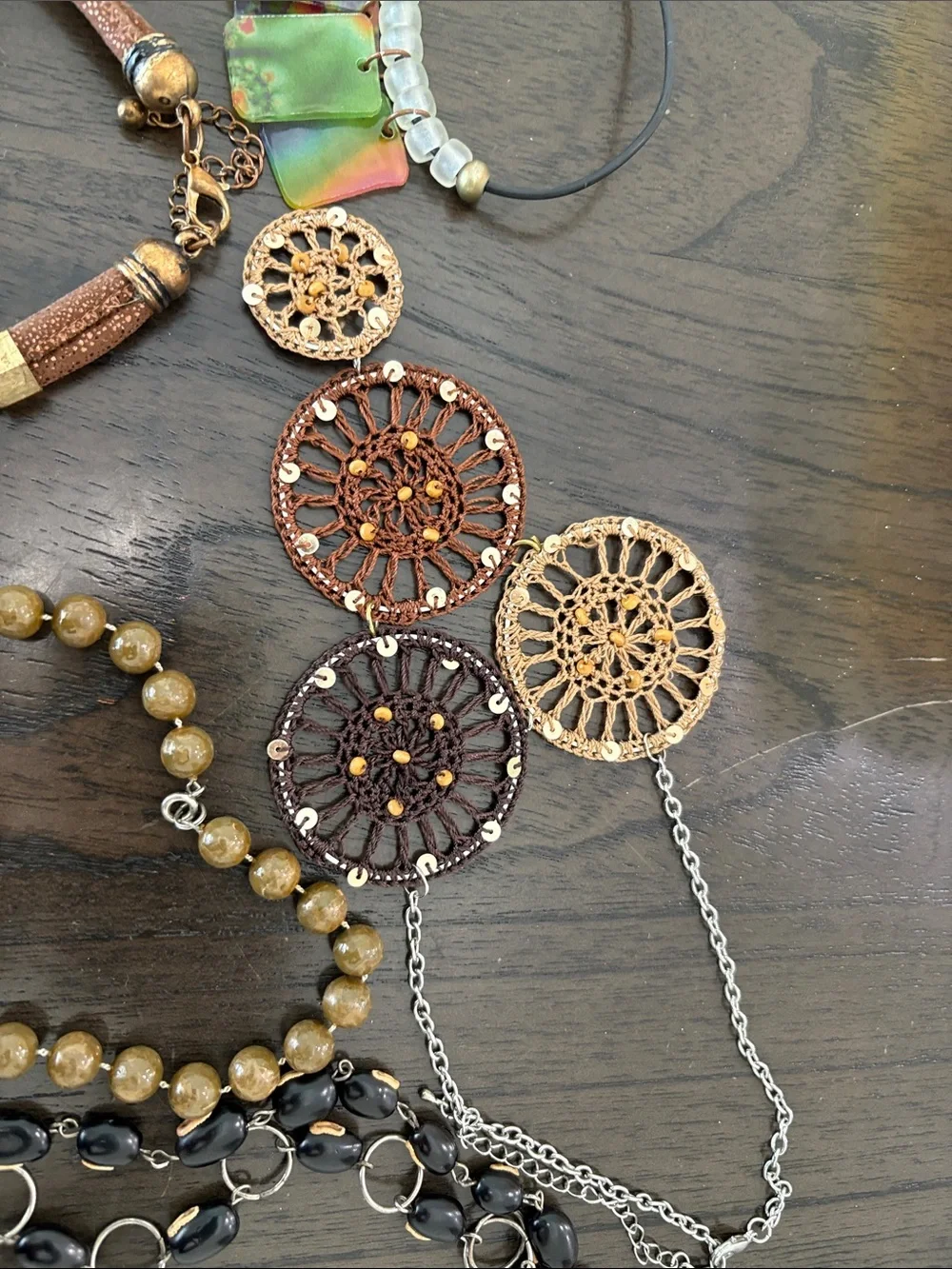 Boho Mixed-Color Statement Necklace Collection - Multi - Picture 9 of 10